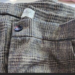 Women's Plaid Trousers - Brown